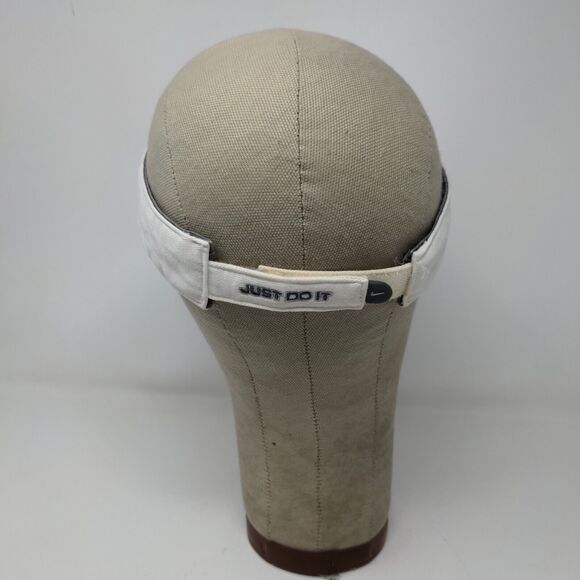 Nike Mens Strapback Sun Visor Hat White OSFA Strapback Embroidered Logo Swoosh - Picture 7 of 12